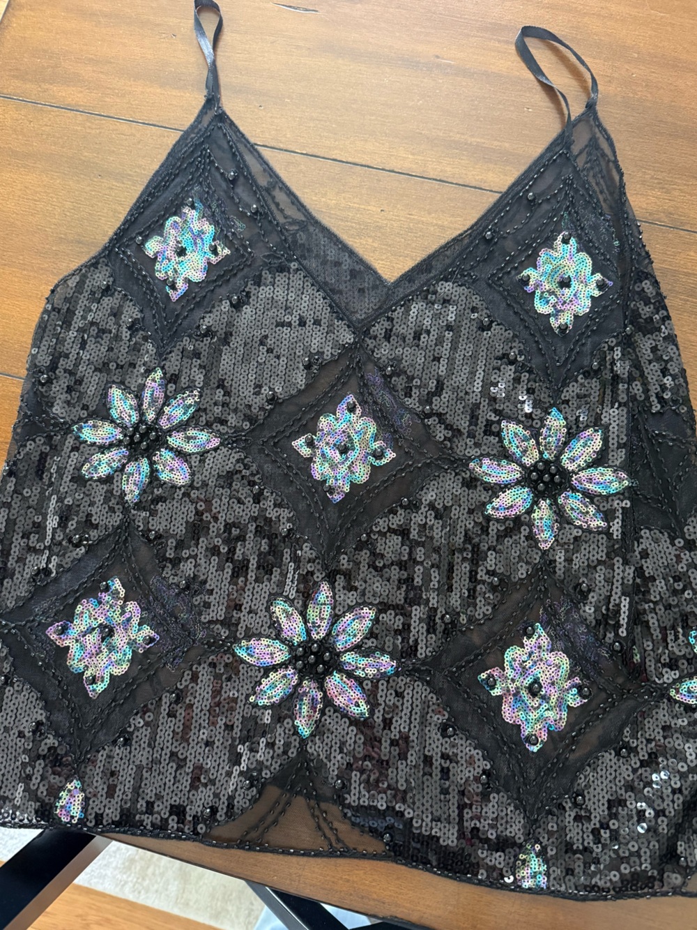 Mesh beaded tank top